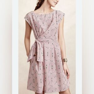 Anthropologie Maeve swim diver bathing beauty Pink Striped Dress women’s 2